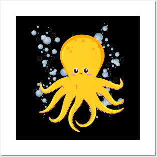 I really Like octopus Cute animals Funny octopus cute baby outfit Cute Little octopi Posters and Art